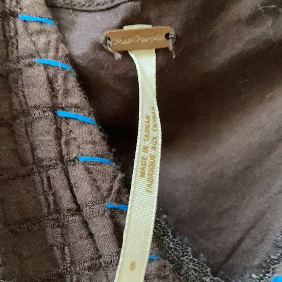 Free people brown summer dress with full separate lining & Narrow Braided belt. - Picture 4 of 15